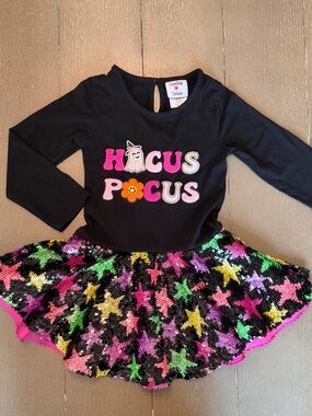 Counting Daisies Girls’ Halloween “Hocus Pocus” Witch Dress • Size 4 (XS)